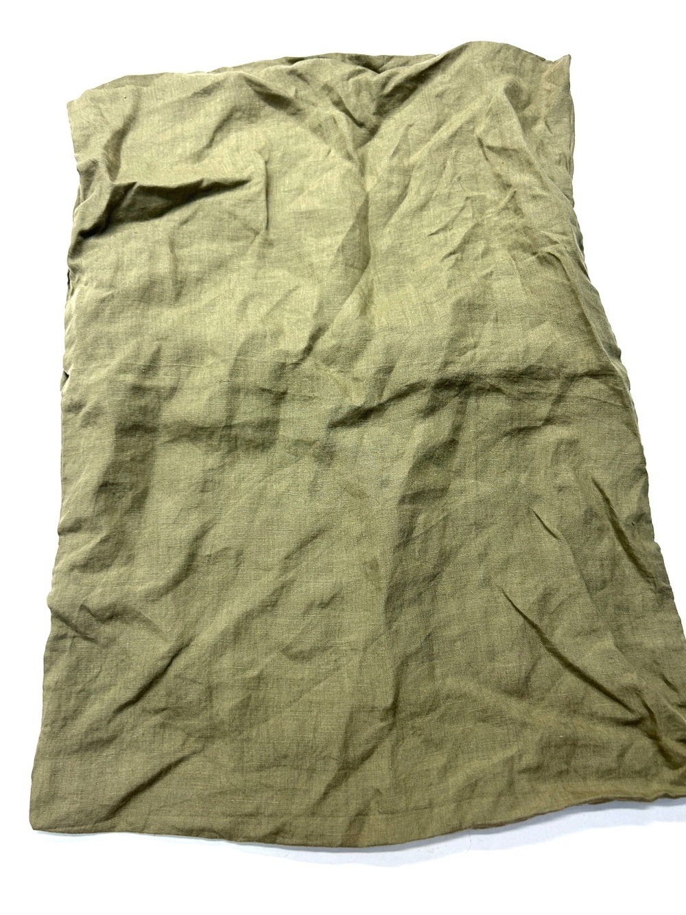 Quince Olive Green Linen Pillowcase